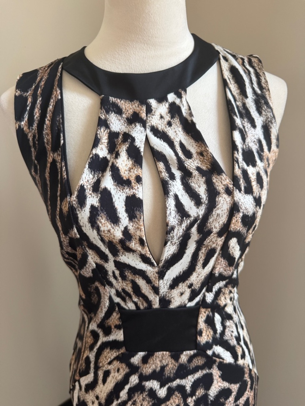JUST CAVALLI by Roberto Cavalli Long Leopard Brown Print Cutout Dress Gown Large - Picture 4 of 10
